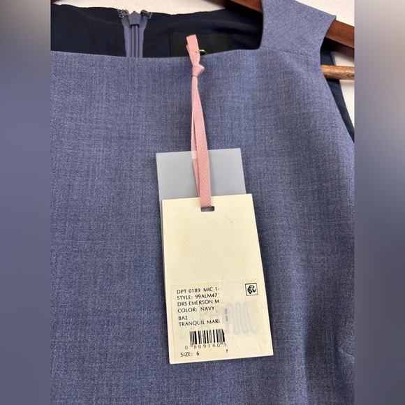 ALEX MARIE Sheath NEW Dress Blue Gray Short Square Neck Sleeveless Office Size 6 - Picture 9 of 15